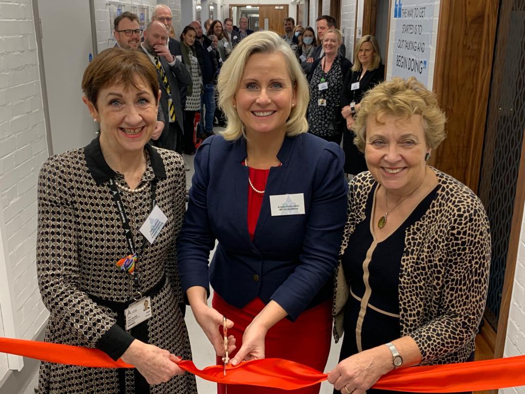 Angela Richardson MP, Sally Dicketts and Kathy Slack opening the Care Skills Centre