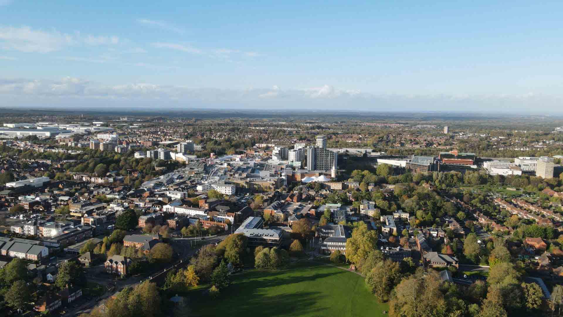 Photo showing aerial view of Basingstoke 